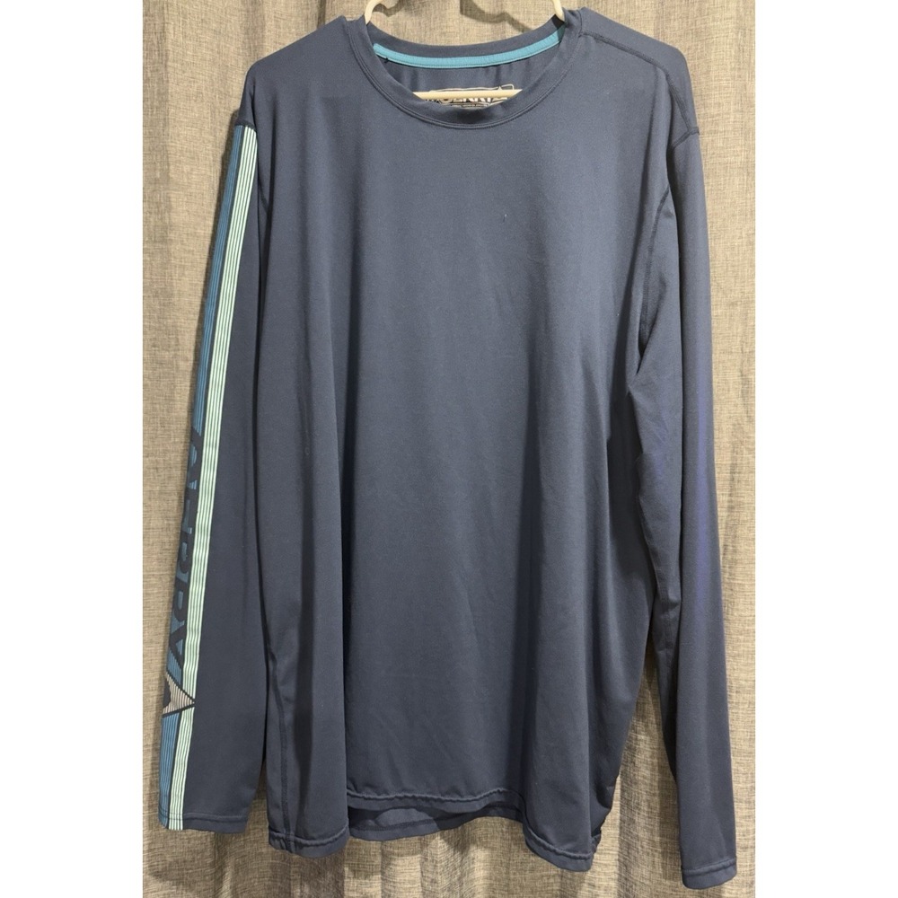 Gerry Long Sleeve Shirt Pullover Men's Size XXL‎ Striped Sleeve Blue Soft EUC